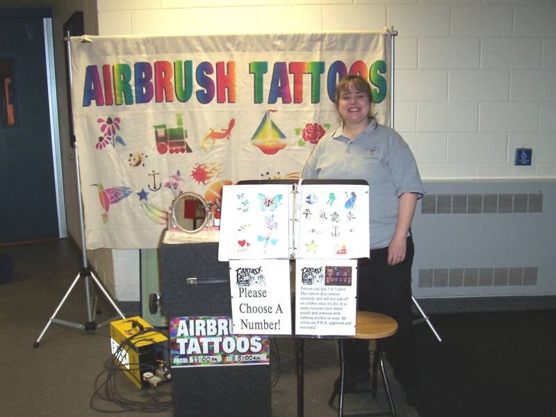 Airbrush tattoos are great for a birthday party. You can do large groups or Airbrush tattoos are great for a birthday party. You can do large groups or